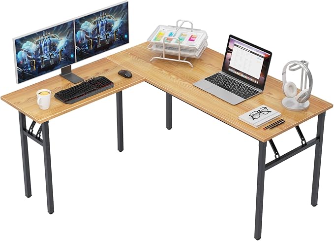 Need L Shaped Folding Desk, Reversible Computer Desk by Need