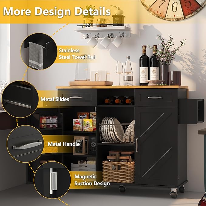 51.5'' Rolling Kitchen Island - Image 8