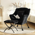 Lazy Chair with Ottoman, Modern Lounge Accent Chair with a Pillow, Leisure Sofa by HomeEastllyHome