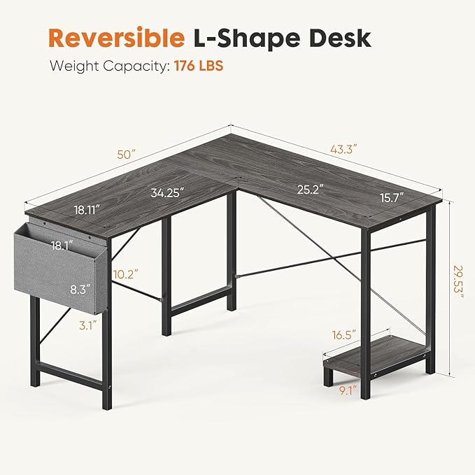 Whitmor L Shaped Gaming Desk - Image 3