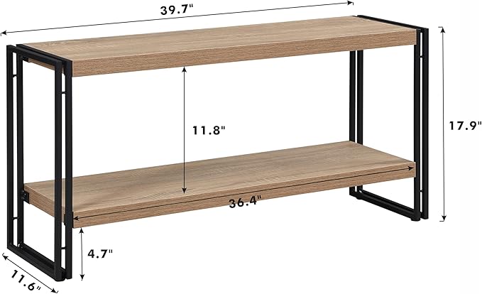 Small Industrial Bookshelf 2 Shelf Bookcases and Book Shelves - Image 3