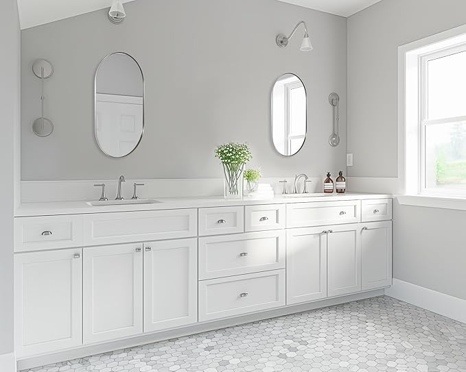 ANDY STAR Chrome Oval Mirror for Bathroom, 20x33 Inch Pill-Shaped Chrome - Image 3
