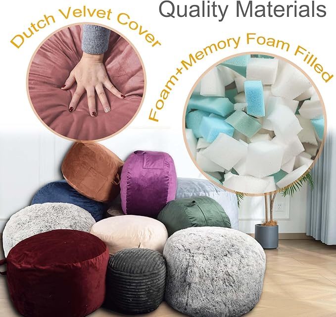 Bean Bag Chairs, Memory Foam Stuffing Bean Bag Chair - Image 3