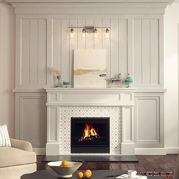 VONLUCE Bathroom Vanity Light, 4 Light Bathroom Light Fixture Over Mirror - Image 7