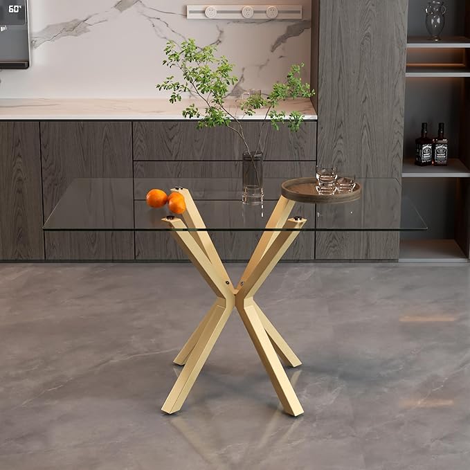 Tempered Glass Dining Table for 4, 48 Inch Rectangular Kitchen Table - Image 3