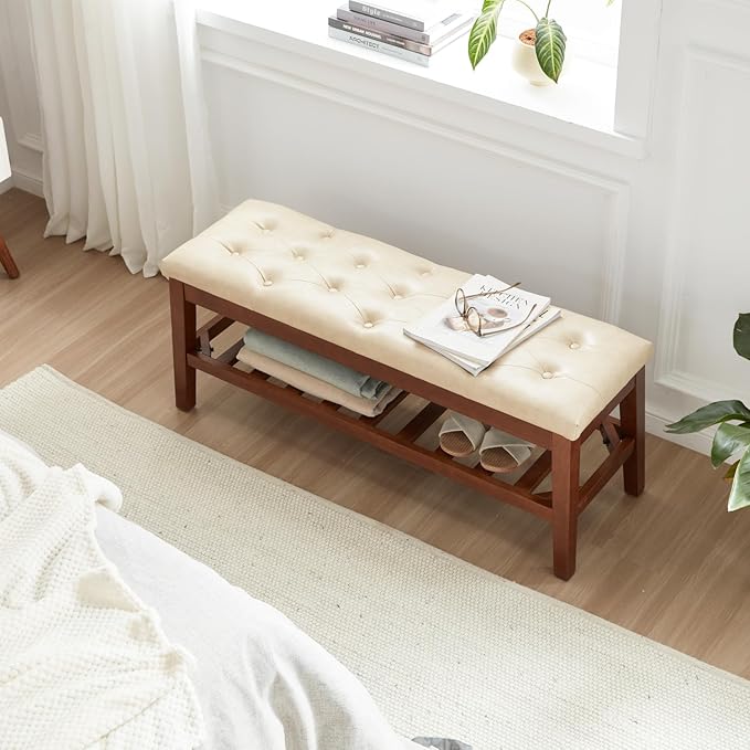 Upholstered Shoe Bench Entryway Bench - Image 4