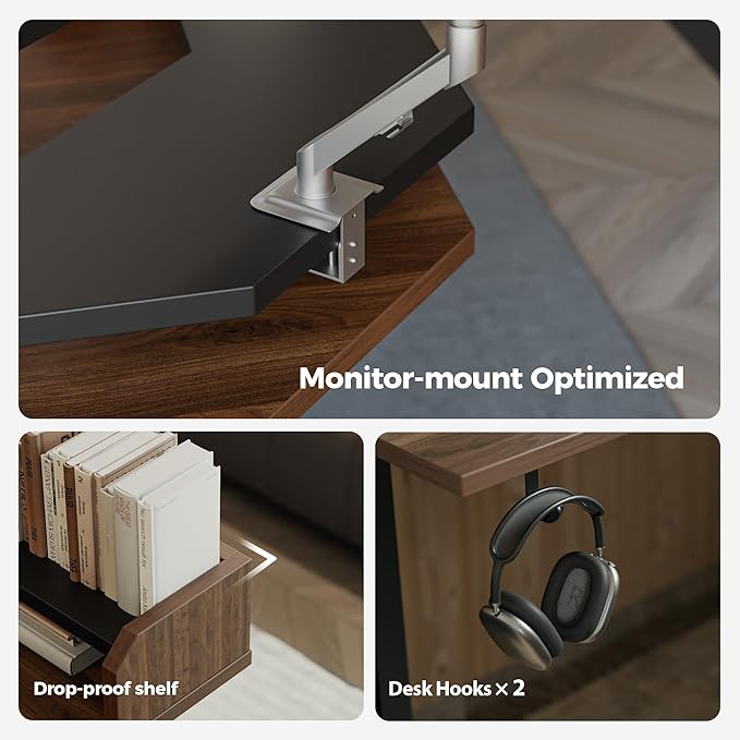 Agilestic L Shaped Standing Desk, Adjustable Height Corner Gaming Desk - Image 6