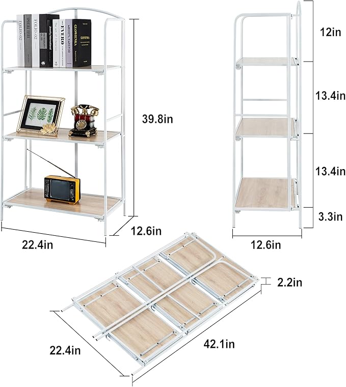 Crofy No Assembly Folding Bookshelf - Image 3