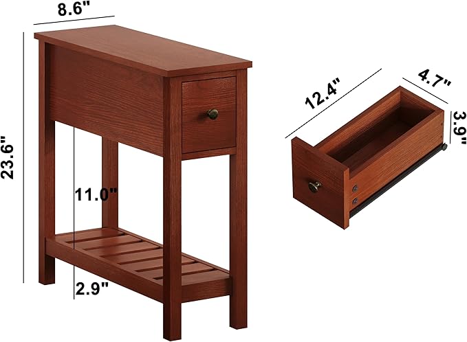 ChooChoo Narrow End Table, Small Side Table - Image 3