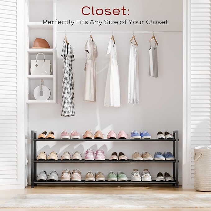 Bumusty 3-Tier Long Expandable Shoe Rack - Image 2