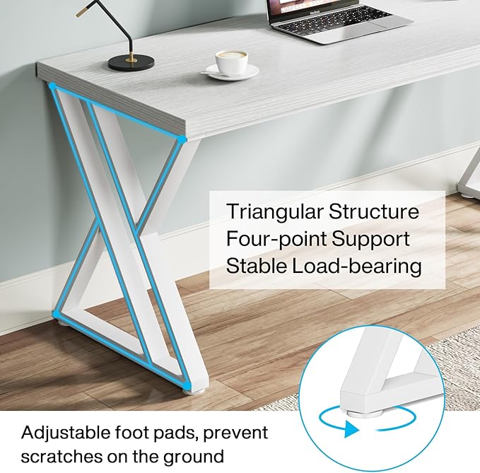 Tribesigns Writing Computer Desk, 55 inch Heavy Duty Study Desk - Image 7