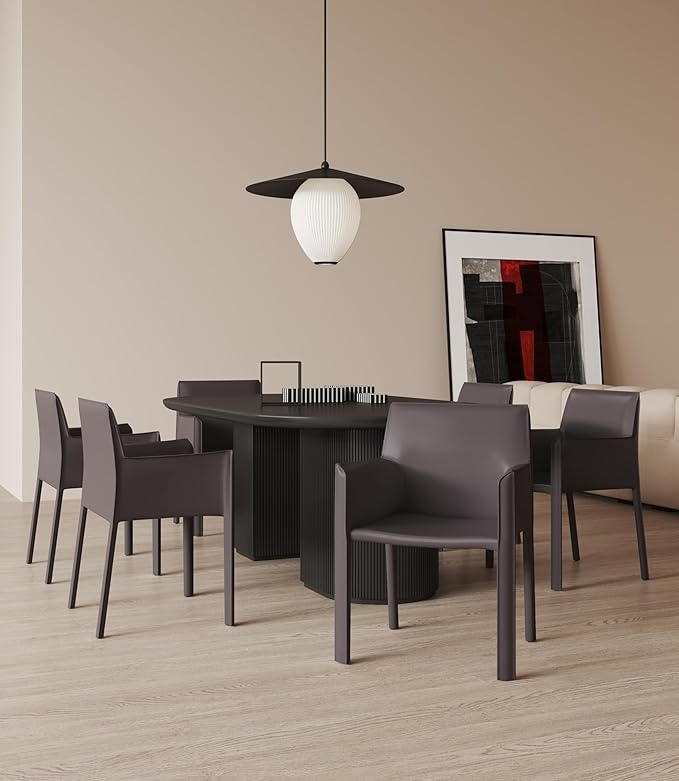 Manhattan Comfort Vogue Modern Faux Leather Dining Chairs, Metal Frame - Image 2