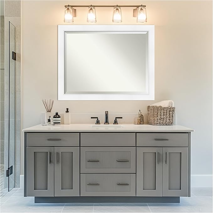 Amanti Art White Bathroom Mirror - Image 5