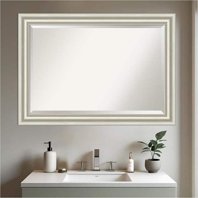Amanti Art Bathroom Mirror for Over Sink, 30x42 Sophia Silver Rectangle Vanity - Image 6