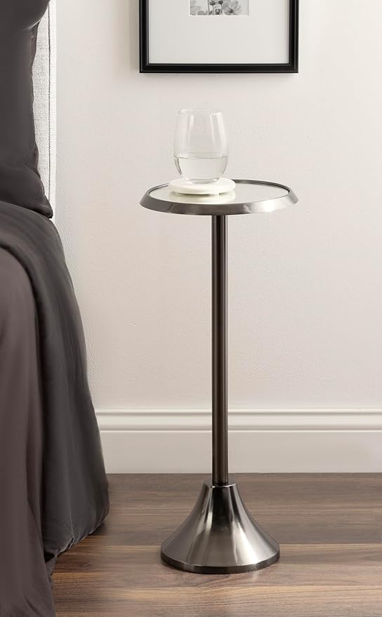 Kate and Laurel Sanzo Modern Pedestal Drink Table, Decorative End Table - Image 4