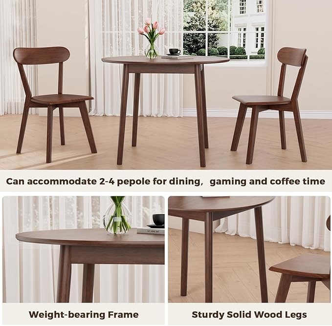 DELAVIN 31.5" Solid Wood Round Dining Table - Image 5
