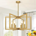 25" Modern Gold Chandelier for Dining Room, Geometric Gold Dining Room Light by BringBrightnesstoYourLife