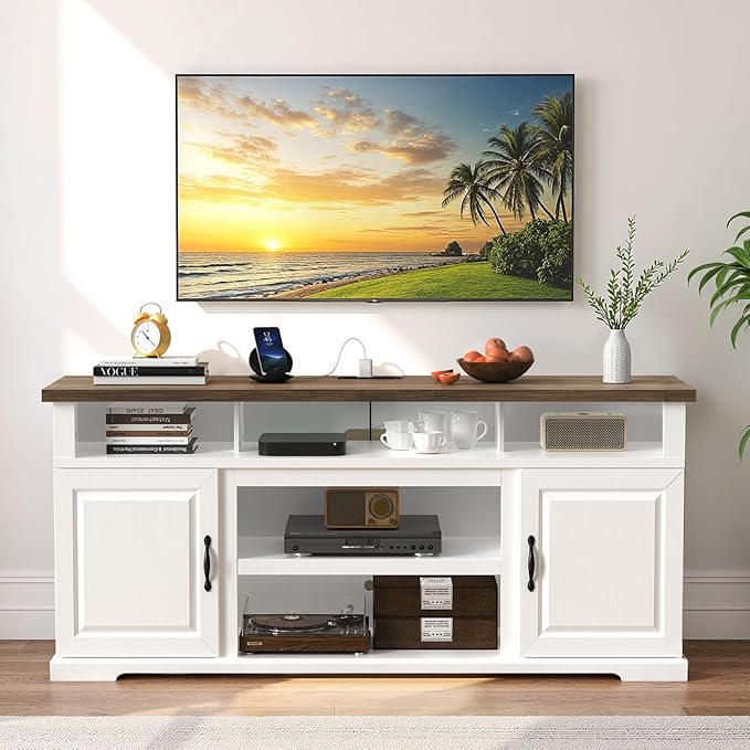 Marsail Modern Farmhouse TV Stand, Entertainment Center - Image 2
