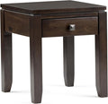 SIMPLIHOME Cosmopolitan SOLID WOOD 18 inch Wide Square Contemporary End Side by SimpliHome