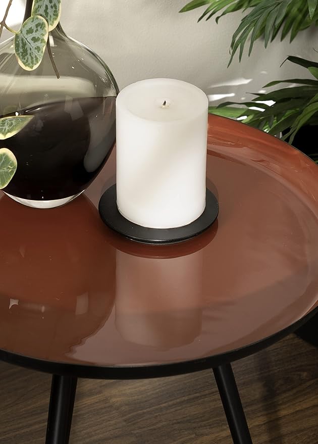 Kate and Laurel Laranya Modern Side Table; 15 x 15 x 23; Dark Clay Red and - Image 5