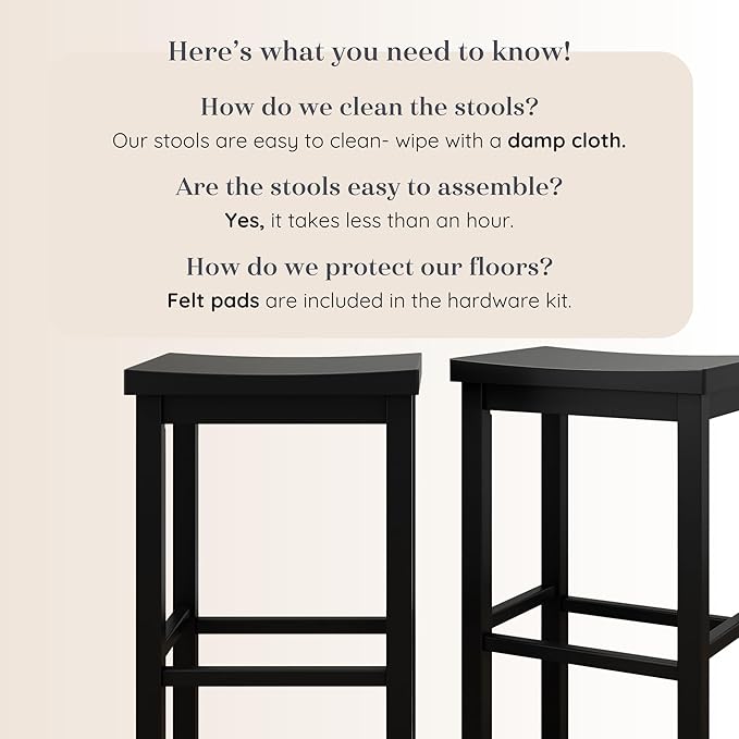 Grain & Grove Smith Collection Set of 2 Solid Wood Bar Stools, 30 inch - Image 5