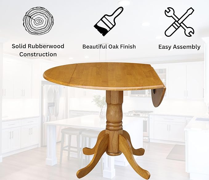 IC International Concepts, Solid Real Wood, Sturdy Parawood, Dimensions 42"D x - Image 4