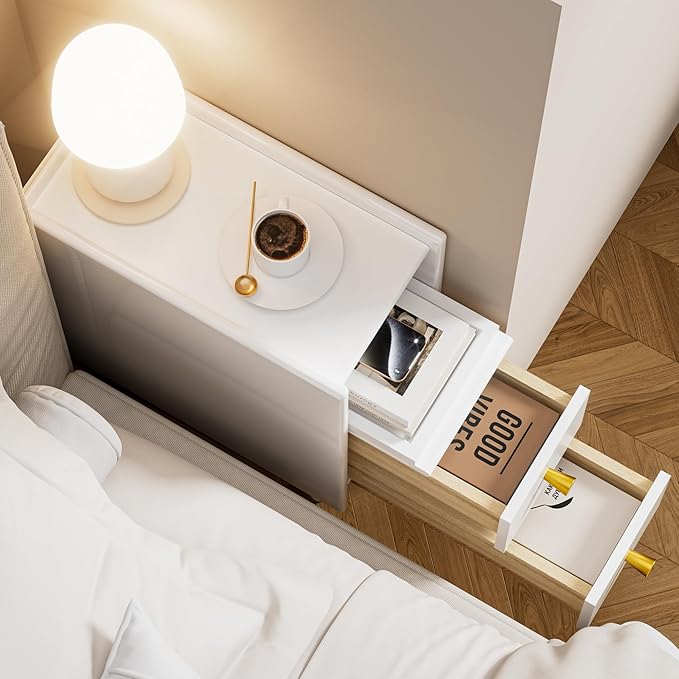 Huolewa Narrow Nightstand with 2 Drawers - Image 2