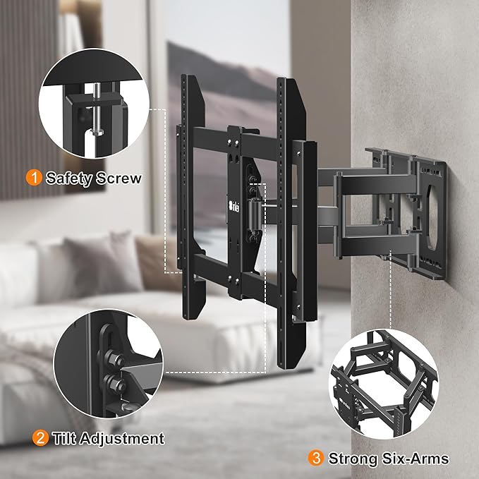 Ultra Slim Full Motion TV Wall Mount - Image 6