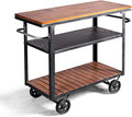 Vintage Rolling Bar Cart on Wheels Industrial Mobile Serving Cart Metal and by BOKKOLIK
