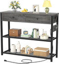 Ecoprsio Entryway Table with Outlets and USB Ports, Small Console Table with 2 by Ecoprsio