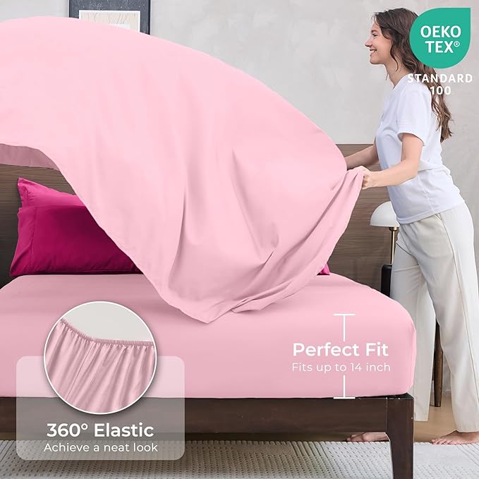 HEVUMYI Hot Pink & Baby Pink Twin-XL Comforter Set - Image 5