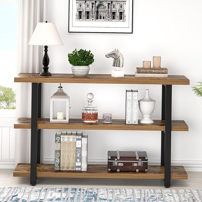 FOLUBAN Sofa Table, Wood Entryway Table - Image 7