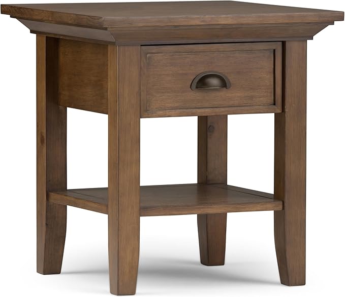 SIMPLIHOME Redmond SOLID WOOD 19 inch Wide Square Transitional End Side Table by SimpliHome