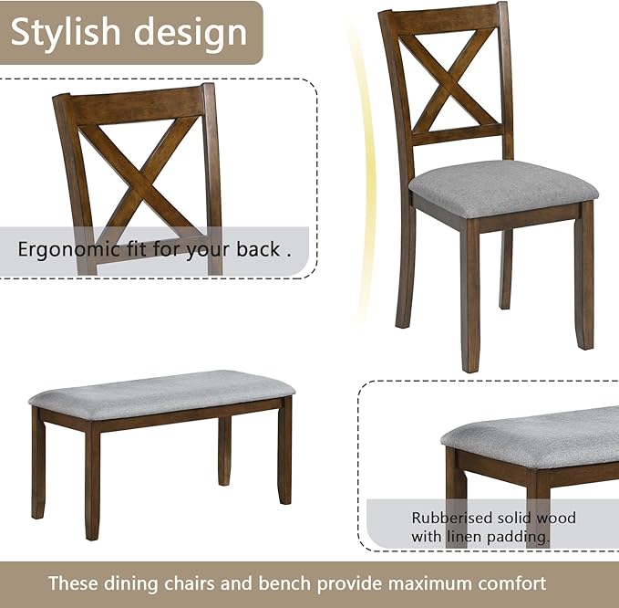 KEIKI 6-Piece Standard Height Dining Table Set - Image 6