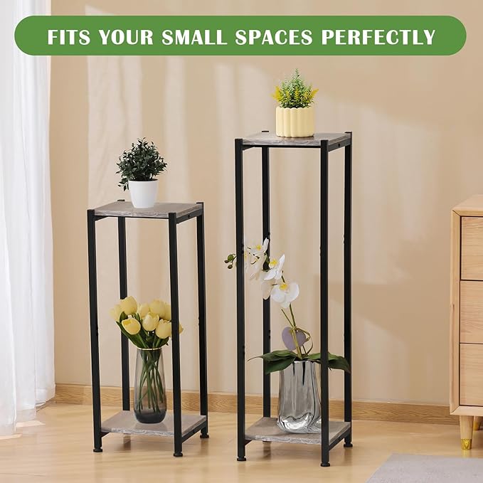 Tall Plant Stand Indoor, 31 Inch Plant Stands, 2 Tier Metal Plant Stand - Image 6