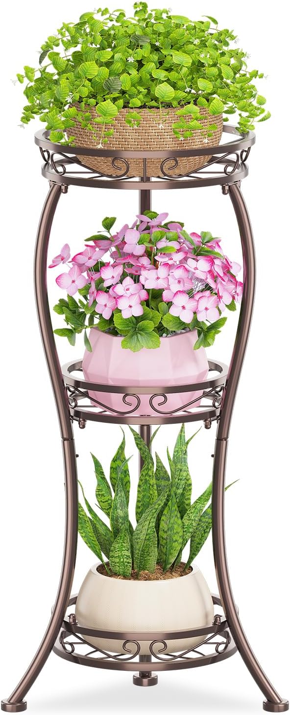 KMOTASUO 3 Tier Tall Plant Stand Indoor Outdoor by KMOTASUO
