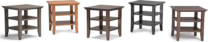 SIMPLIHOME Acadian SOLID WOOD 19 inch Wide Square Transitional End Table in - Image 10