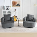 Furnimart 360° Swivel Barrel Accent Chair Set of 2, Round Upholstered Comfy by FurnimartFurniture