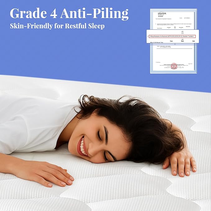 OhGeni Cooling 4 inch Dual Layer King Mattress Topper, 2 inch Cooling Gel - Image 12