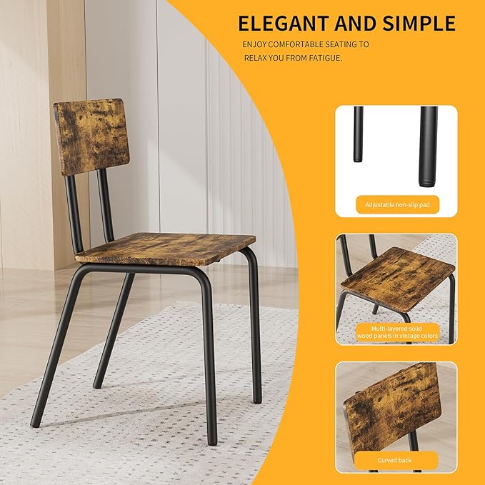 5-Piece Dining Table Set with 4 Chairs, Rectangular Dining Room Table Set with - Image 4