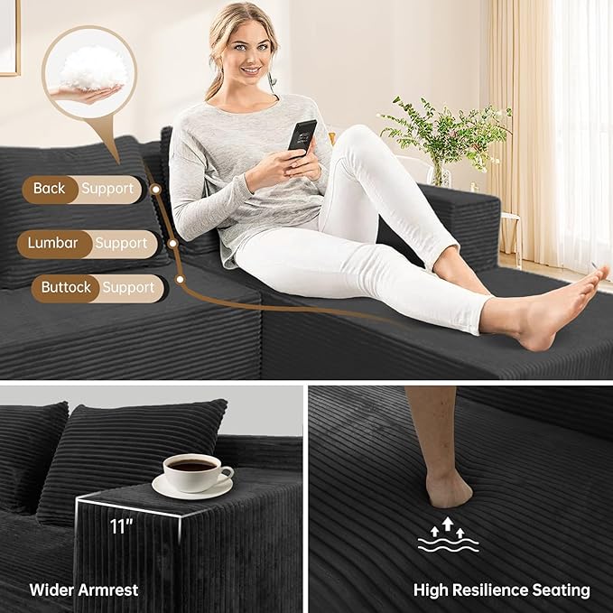 ANONER 103" Cloud Sectional Couch - Image 7