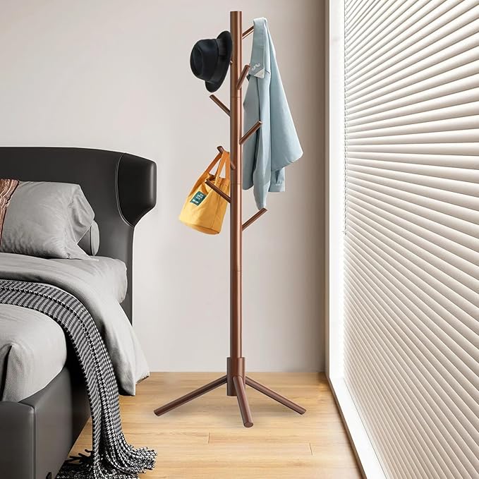 Wooden Coat Rack Stand, Freestanding Coat Rack - Image 8