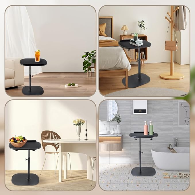 Comeon C-Shaped Tv Tray Pedestal Side Table, End Table Adjustable Height in - Image 7