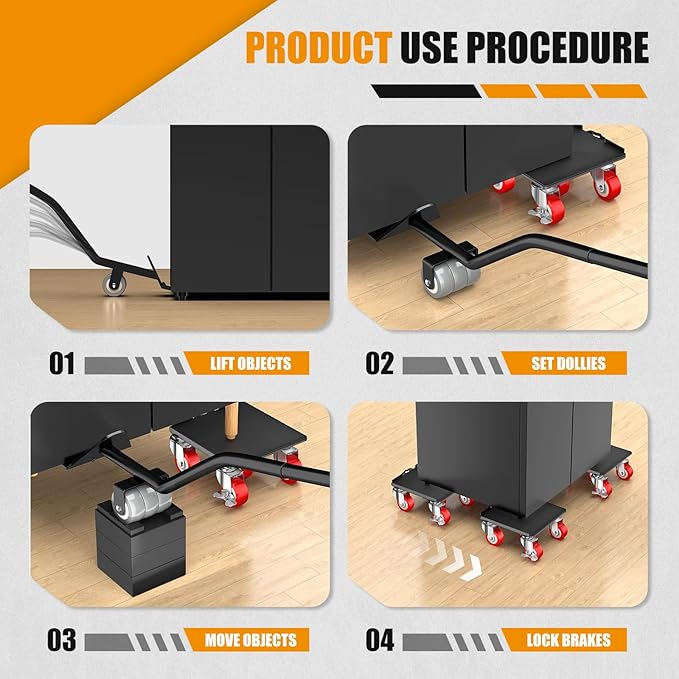 2000LBS Heavy Duty Furniture Dolly & Mover - Image 5