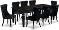 East West Furniture LGDA9-BLK-24 9 Piece Dining Table Set Includes a Rectangle by EastWestFurniture