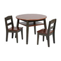 ECR4Kids Hideaway Table and Chair Set, Kids Furniture, Dark Walnut/Grey Wash by ECR4Kids
