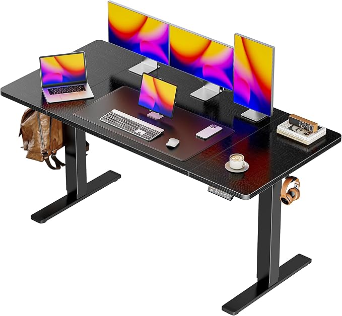 Huuger 55 x 28 Large Electric Standing Desk, Height Adjustable Computer Desk by Huuger