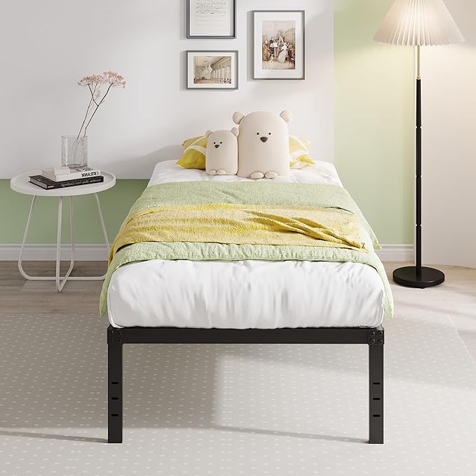 EMODA 14 Inch Twin Bed Frames No Box Spring Needed, Heavy Duty Metal Twin - Image 7