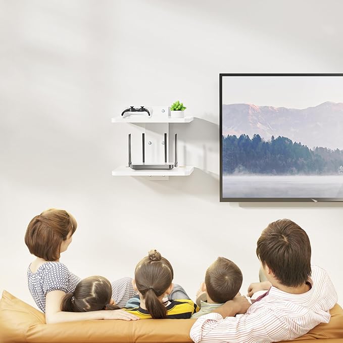 WALI Floating TV Shelf, Holds Up to 22lbs, Wooden Wall Mounted Shelves - Image 2