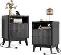 Fluted Nightstand Set of 2 by LYNCOHOME